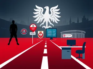 Grafika przedstawiająca drogę kariery w Polskim Związku Piłki Nożnej, od licencji trenerskich po możliwość pracy w strukturach związku.