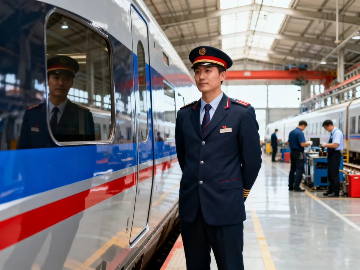 Pracownicy PKP Intercity przy nowoczesnym pociągu pasażerskim